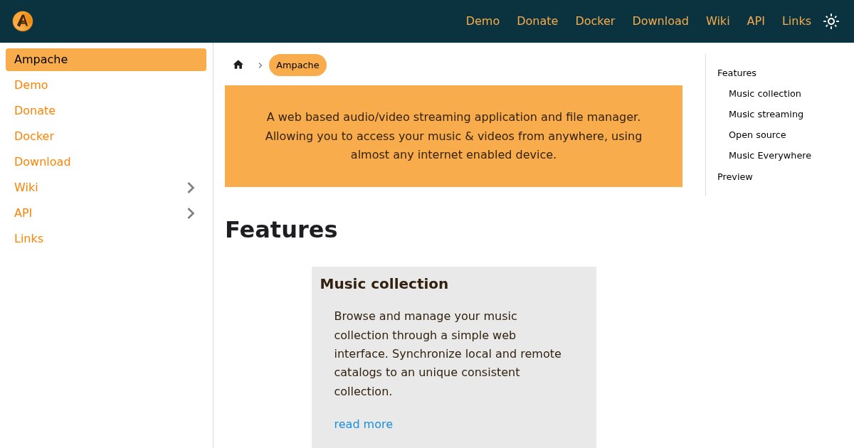 Ampache: Web-based audio and video streaming application