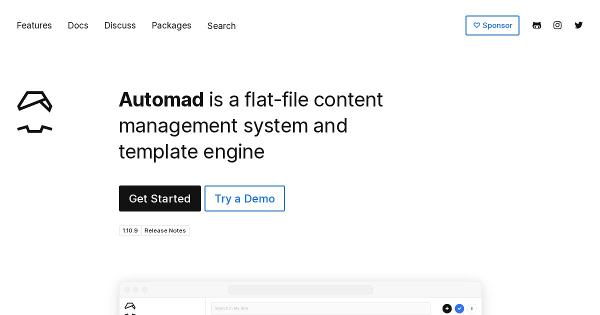 Automad: Flat-file content management system and template