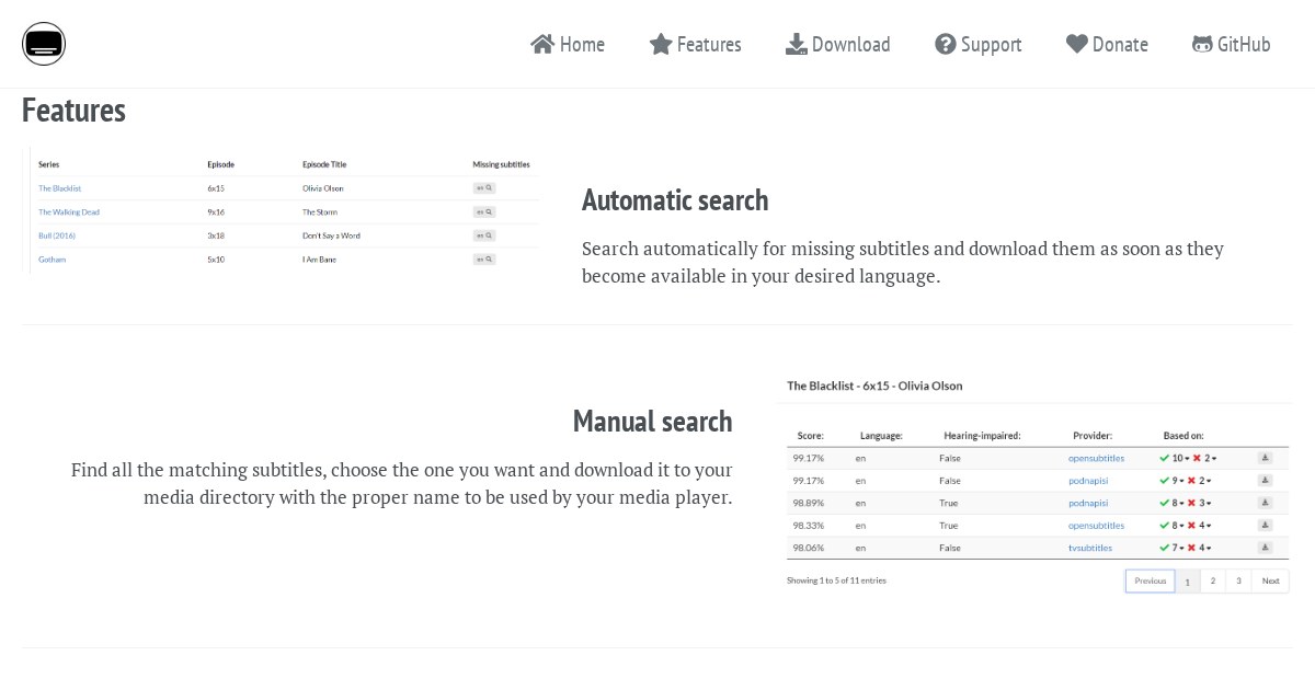 Bazarr: Automatic Subtitle Management