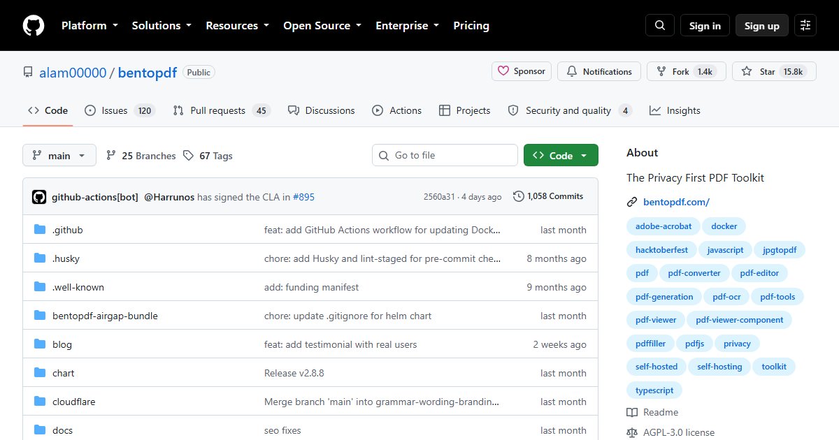 BentoPDF: A Privacy-First PDF Toolkit That Runs in Your Browser