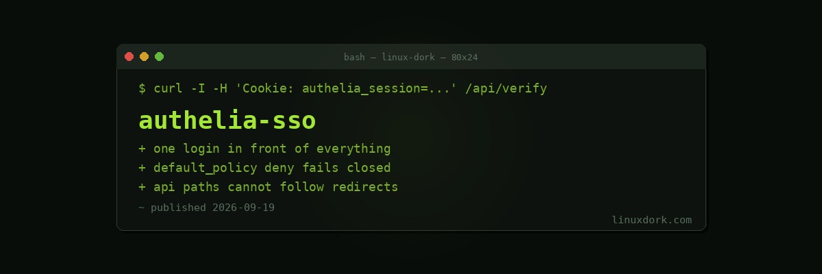 Single Sign-On for Self-Hosted Services with Authelia