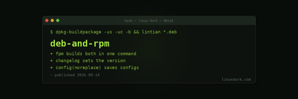 Building .deb and .rpm Packages