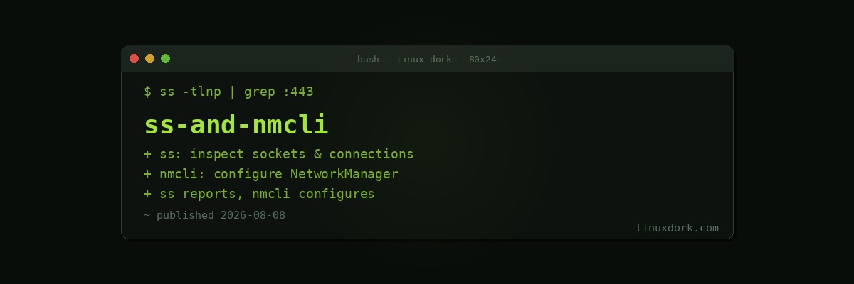 Checking Network Connections: ss and nmcli Explained