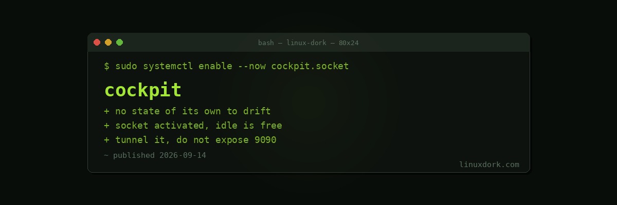 Cockpit: A Web Console for Linux Servers