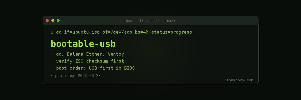 Creating a Bootable USB Drive for Linux