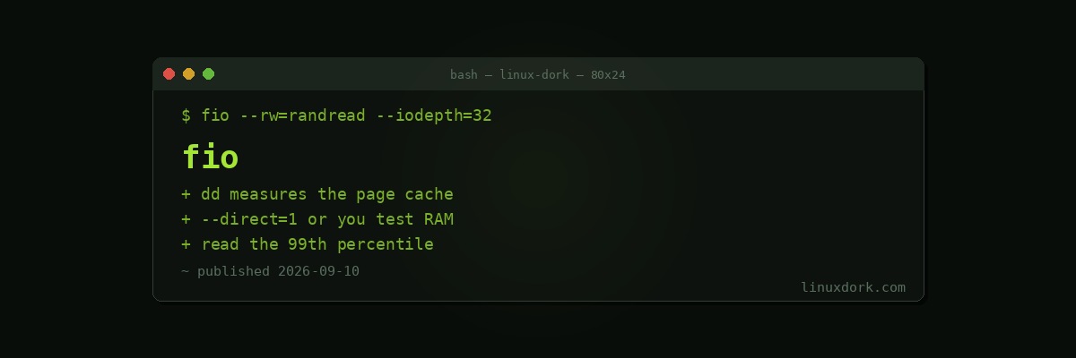 fio: Benchmarking Disks Properly