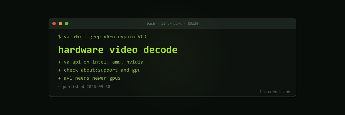 Hardware Video Acceleration on Linux: VA-API in Firefox and Chrome