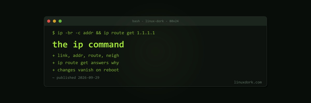 The ip Command Explained: Addresses, Routes, Links, and Neighbours