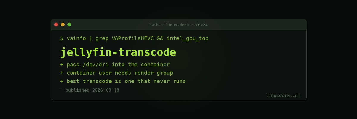 Setting Up Jellyfin with Hardware Transcoding