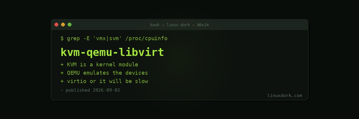 KVM, QEMU, and libvirt: What Each One Actually Does