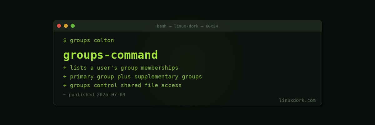 The groups Command Explained