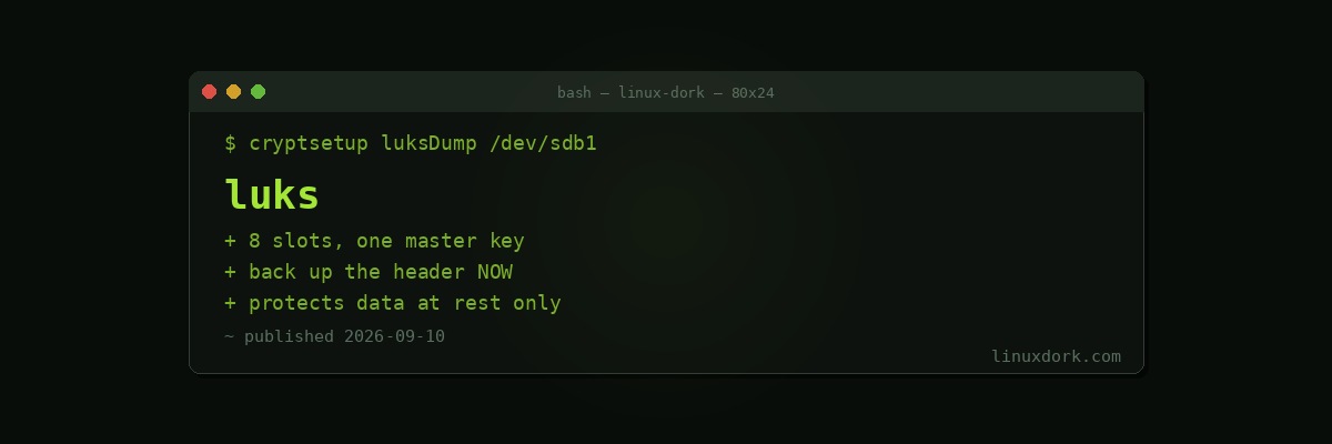 LUKS Disk Encryption: Setting Up and Managing Encrypted Volumes