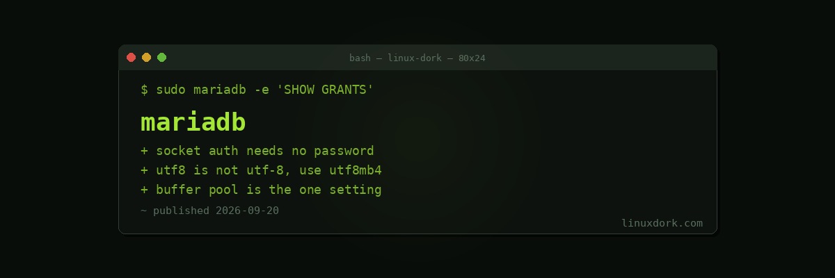 MariaDB and MySQL on Linux: Setup, Users and the Settings That Matter