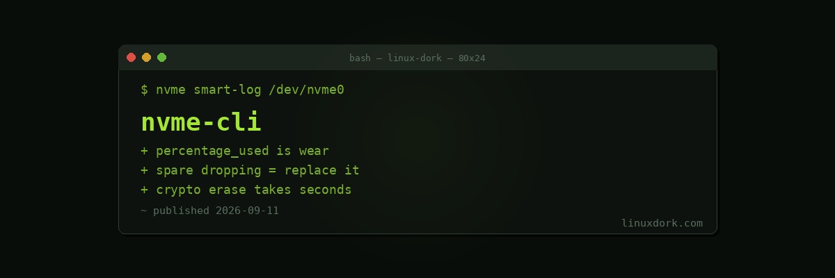 nvme-cli: Managing and Monitoring NVMe Drives