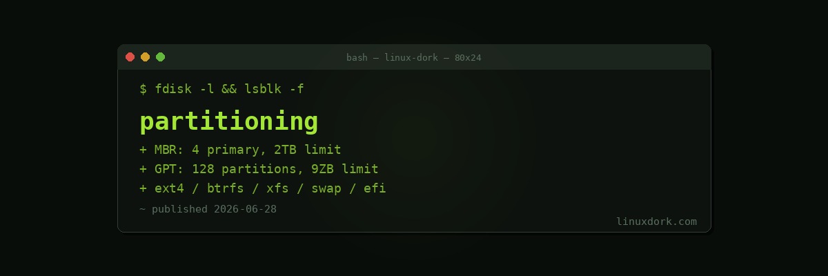 Linux Partitioning Explained