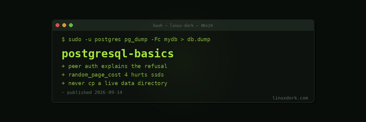 PostgreSQL on Linux: Install, Secure, Back Up