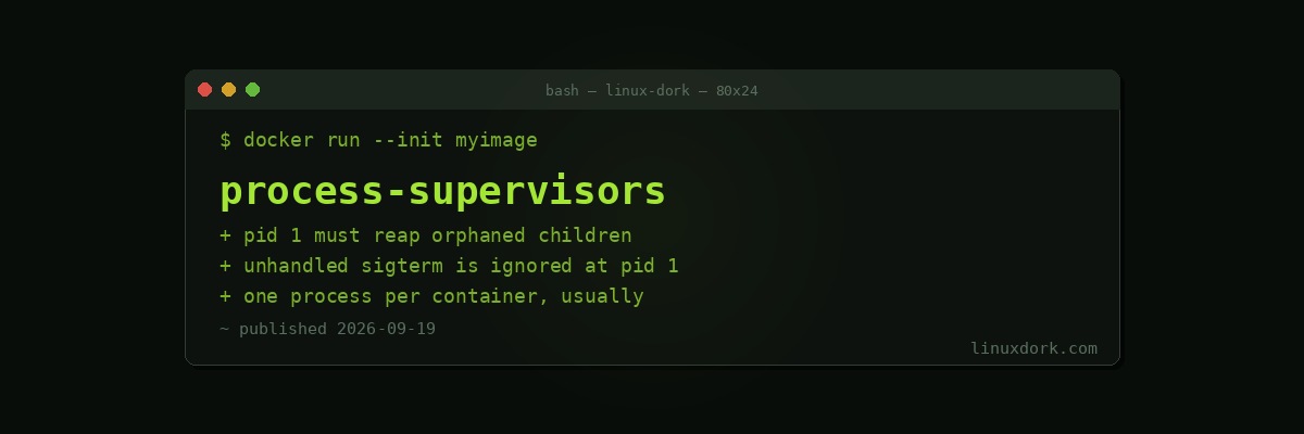 Process Supervisors: s6, runit, and supervisord
