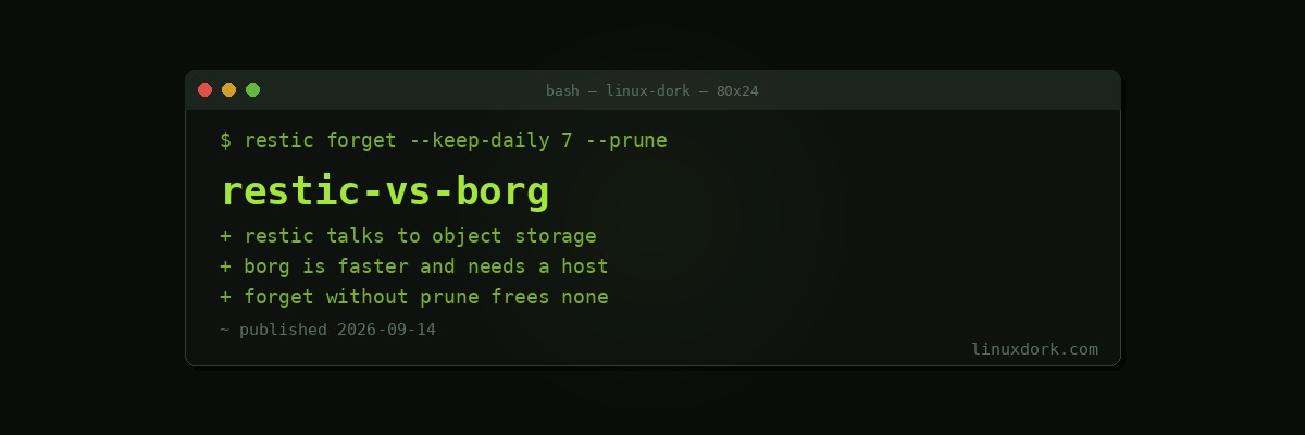 restic vs Borg: Choosing a Backup Tool