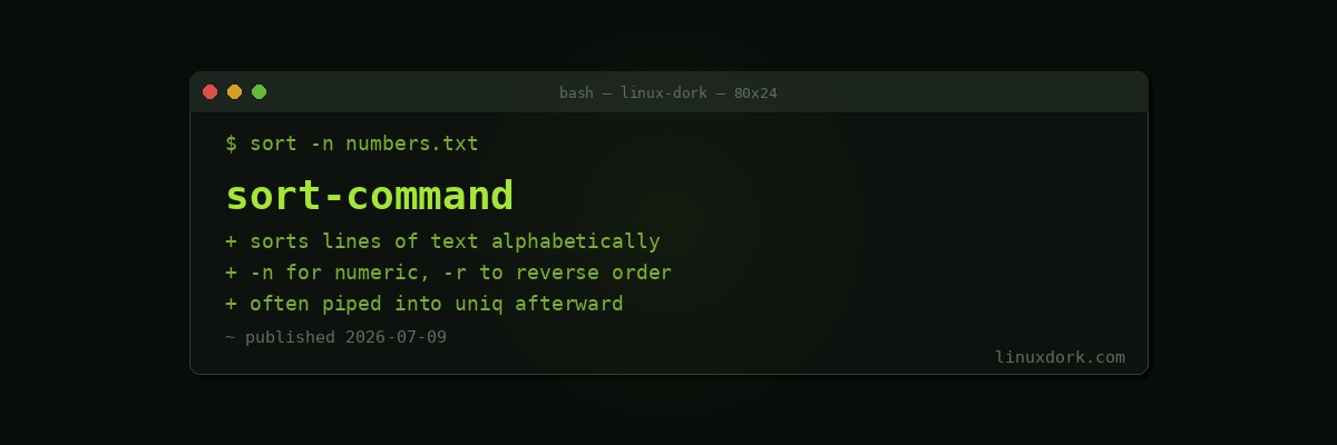 sort Command Explained