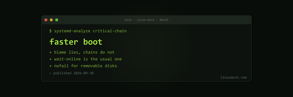 Speeding Up Linux Boot With systemd-analyze