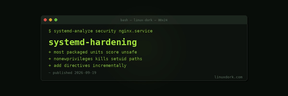 Hardening systemd Services: The Directives That Actually Confine