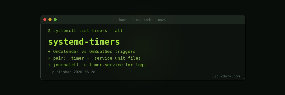 Scheduling Tasks with systemd Timers