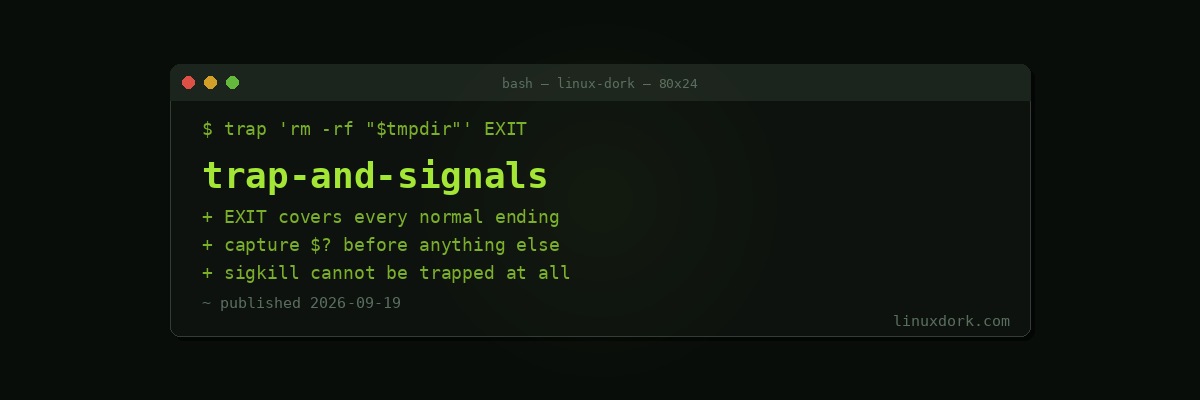 trap and Signal Handling in Shell Scripts