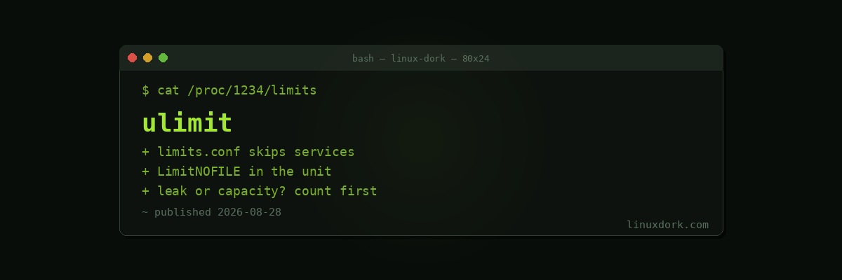ulimit Explained: Per-Process Resource Limits and Why Services Ignore Them