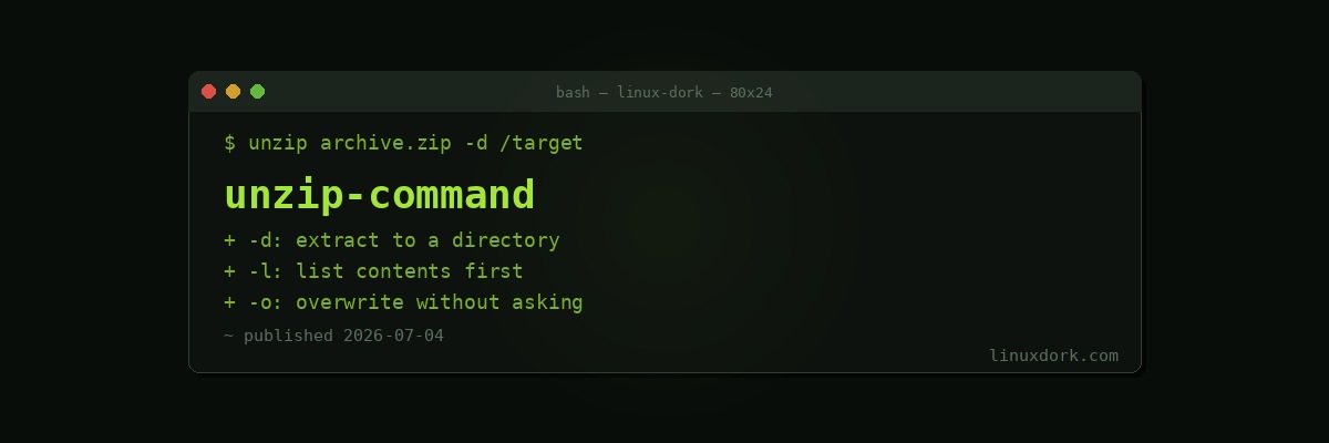 The unzip Command Explained