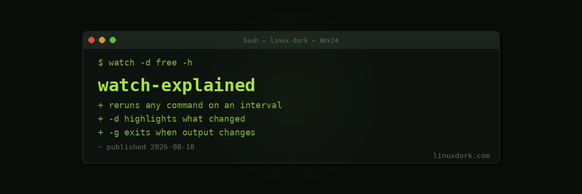 The watch Command Explained: Rerunning Commands on Repeat