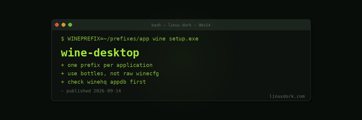 Running Windows Desktop Applications on Linux with Wine
