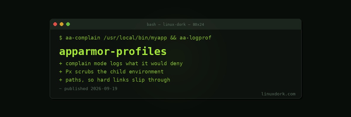 Writing AppArmor Profiles