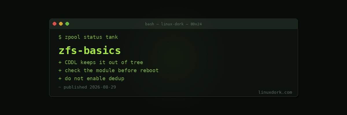 ZFS on Linux: Pools, Datasets, Snapshots, and the Licensing Problem