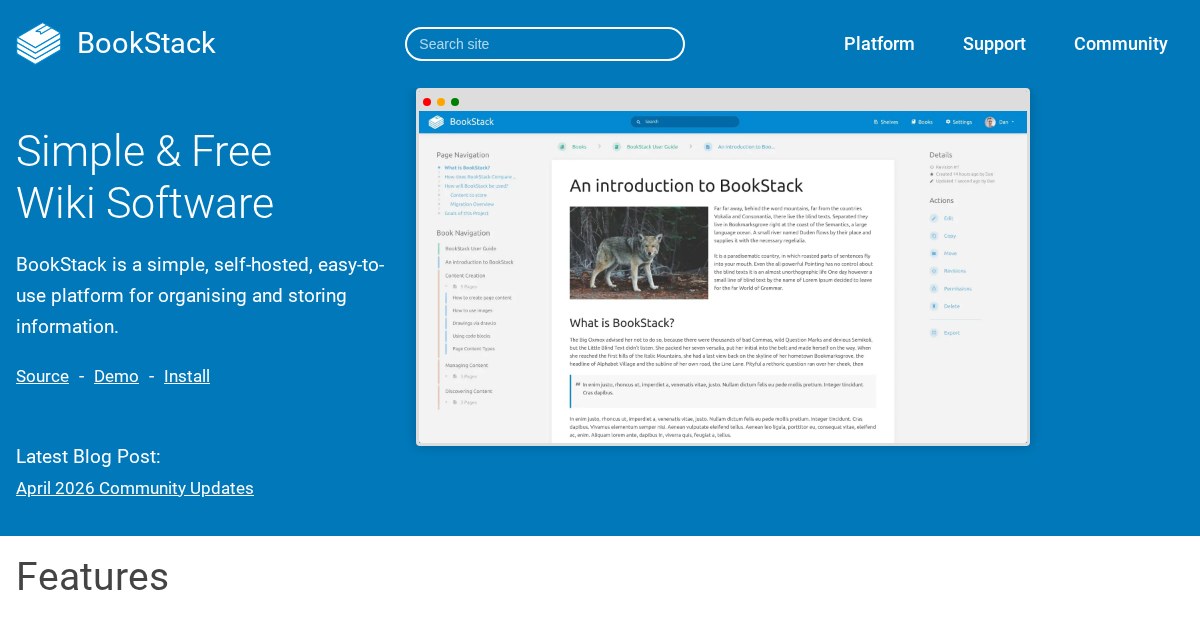 BookStack: Platform for organizing and storing information in a book-like structure