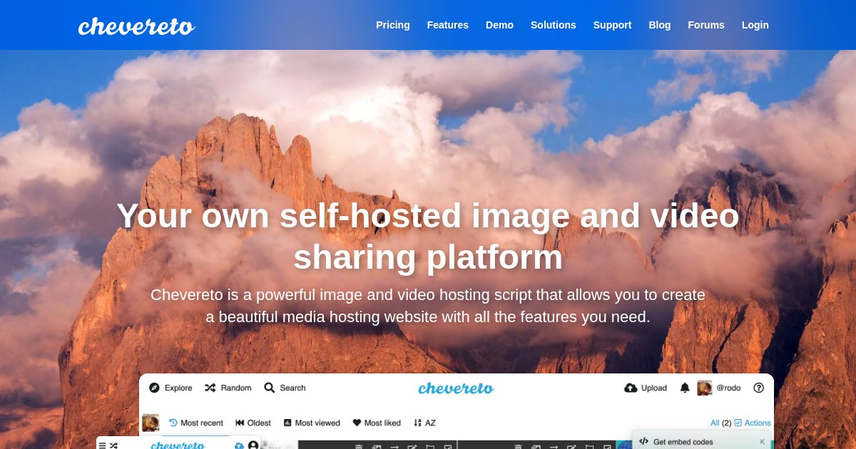 Chevereto: Image hosting and sharing software