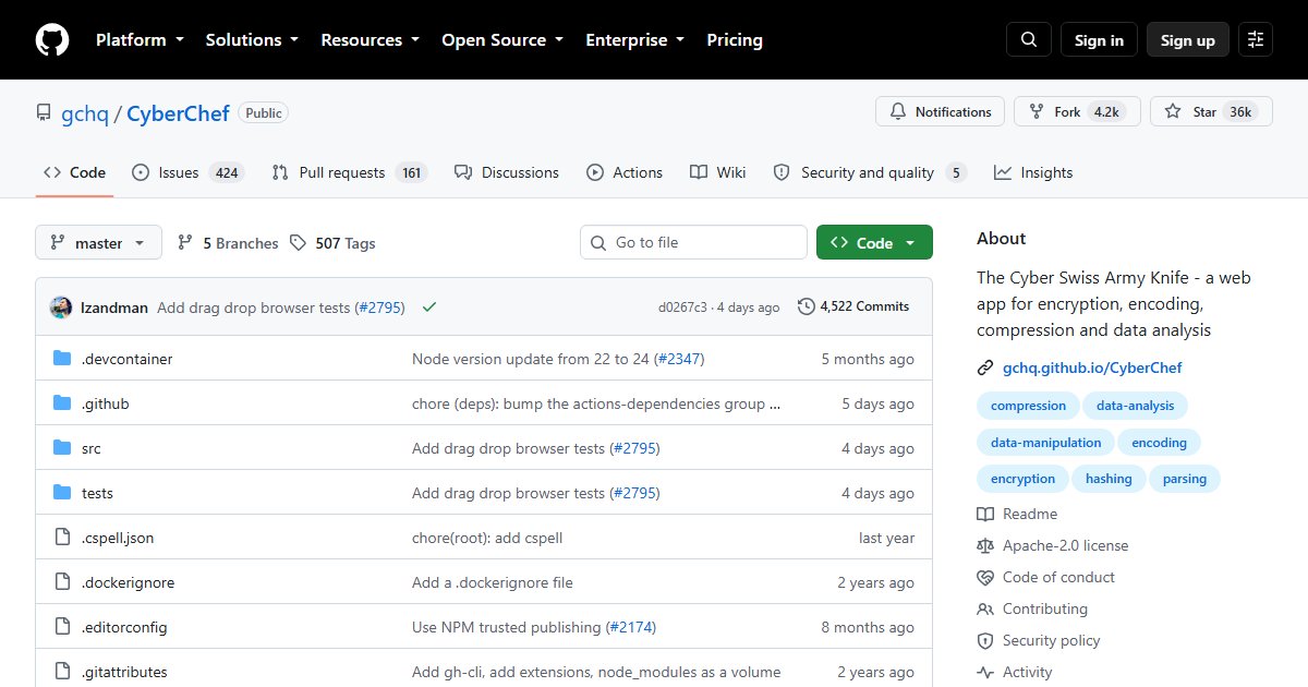 CyberChef: The Cyber Swiss Army Knife for Encoding, Decoding, and Data Analysis