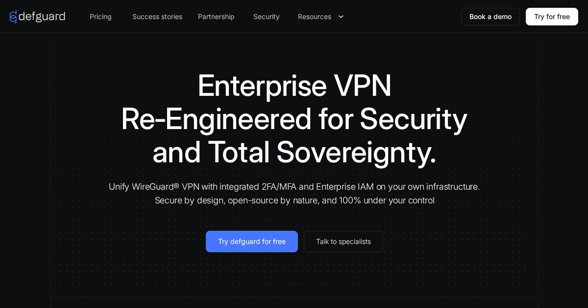 DefGuard: Enterprise, fast, secure VPN & SSO platform with support for hardware keys and 2FA/MFA