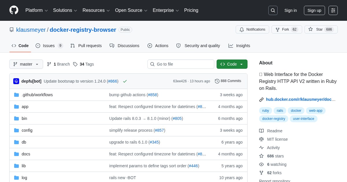 Docker Registry Browser: Web interface for the Docker Registry HTTP API
