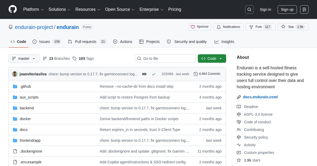 Endurain: Fitness tracking service