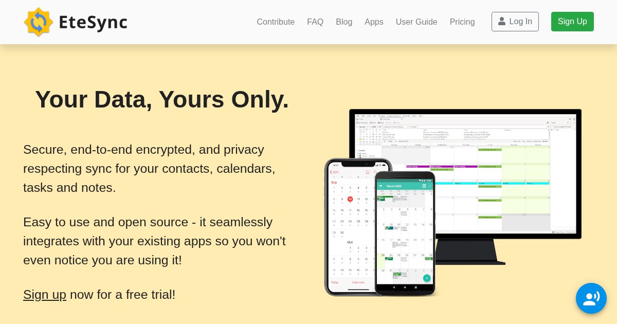 EteSync: Secure syncing for contacts, calendars, tasks, and notes