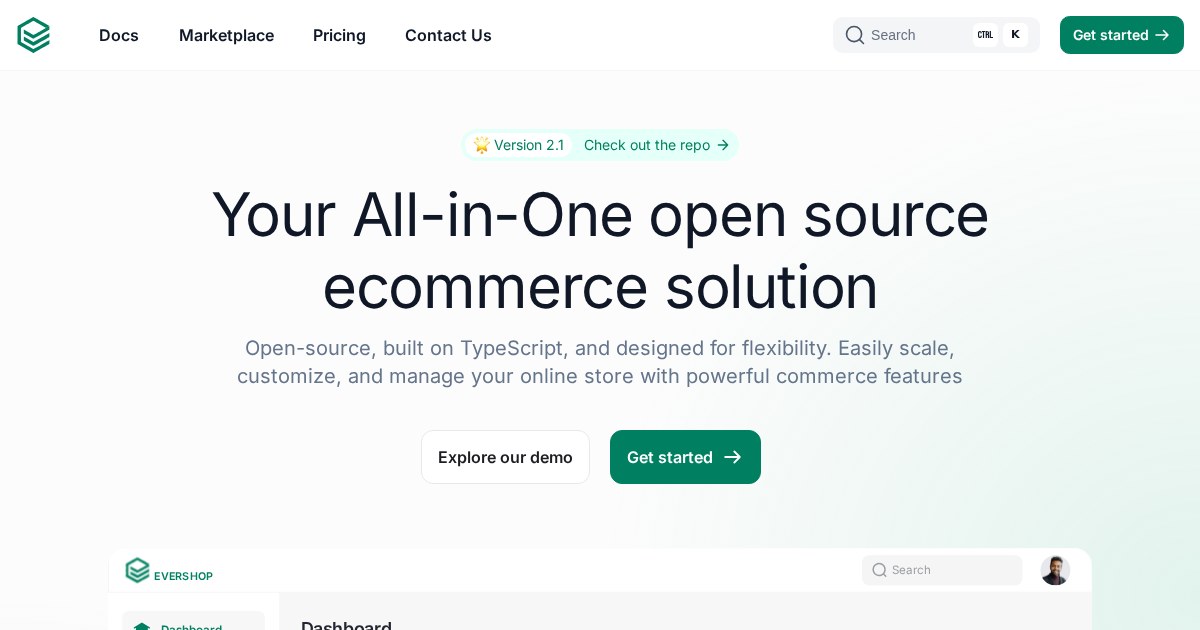 EverShop: Modular and fully customizable e-commerce platform