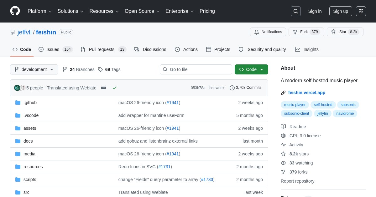 Feishin: Modern self-hosted desktop music player