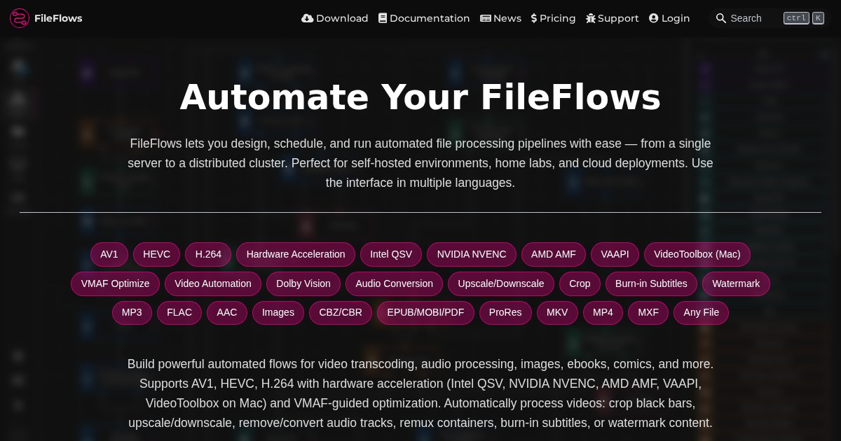 FileFlows: File processing application for executing actions