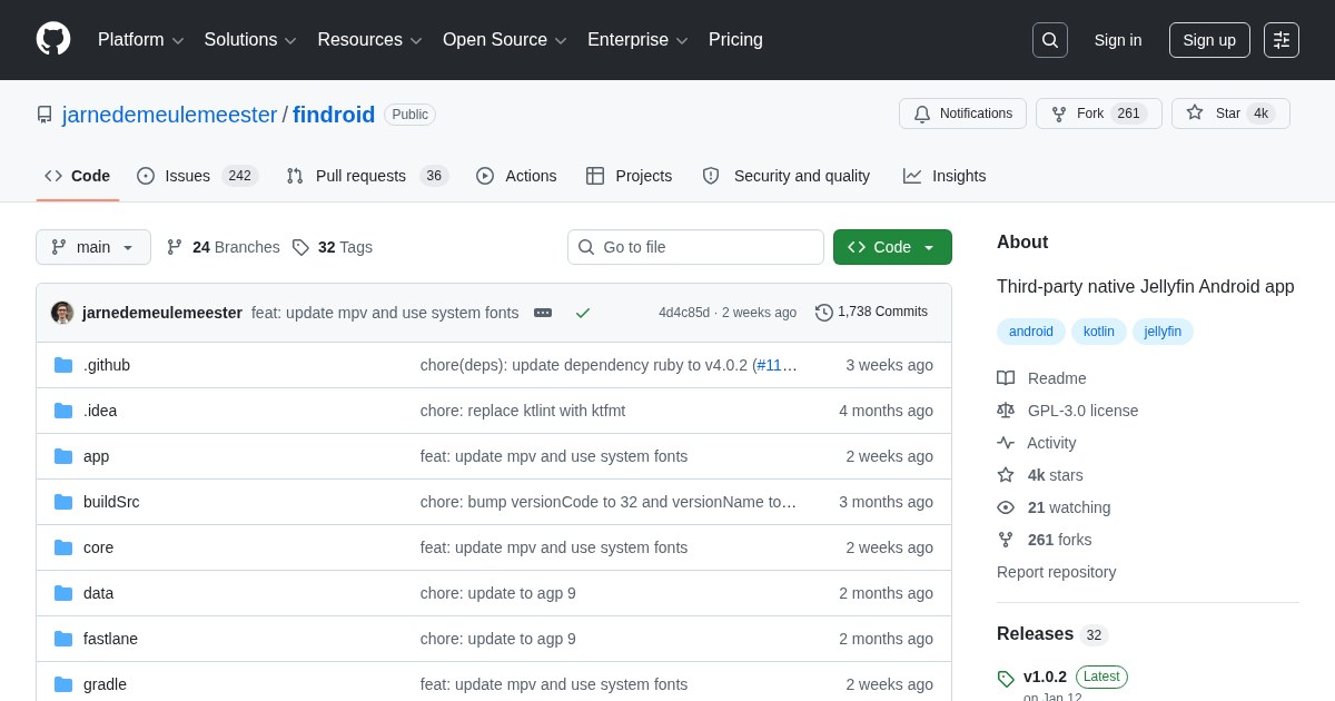 Findroid: Third-party native Jellyfin Android app