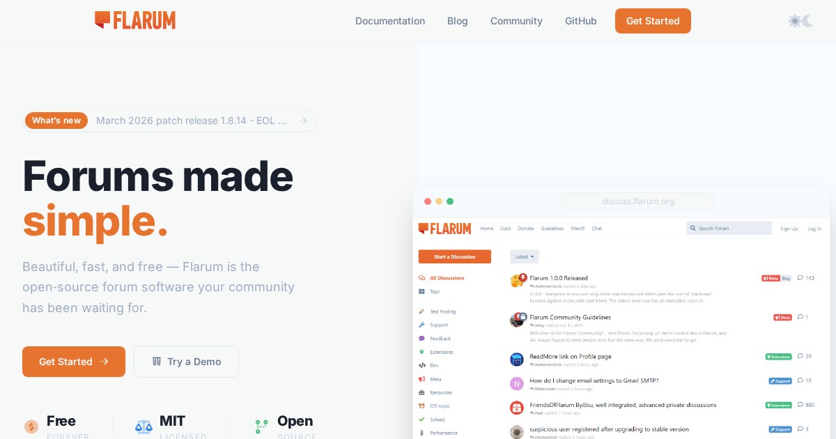 Flarum: Simple forum software for building great
