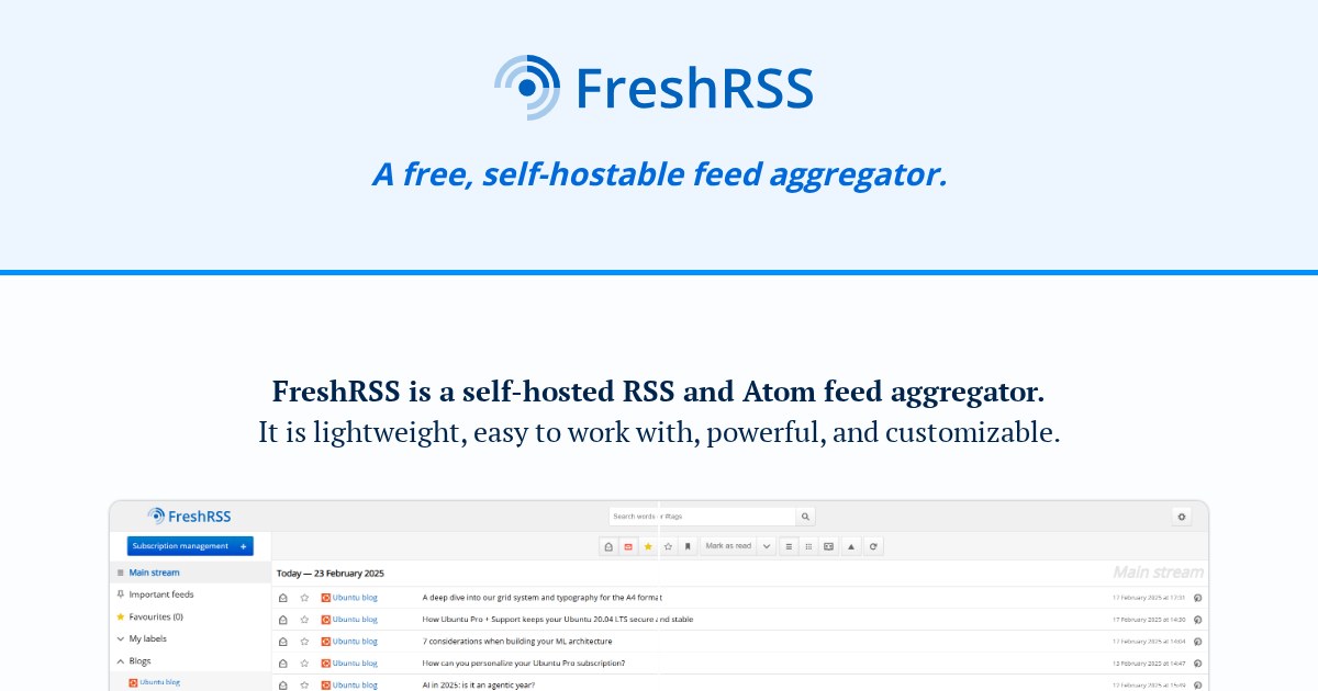 FreshRSS: Self-Hosted RSS Aggregator