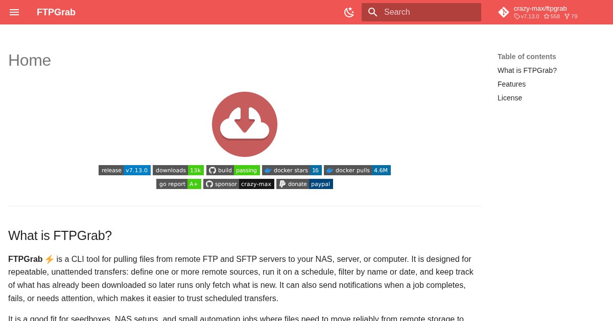FTPGrab: Easily grab files periodically from a remote FTP