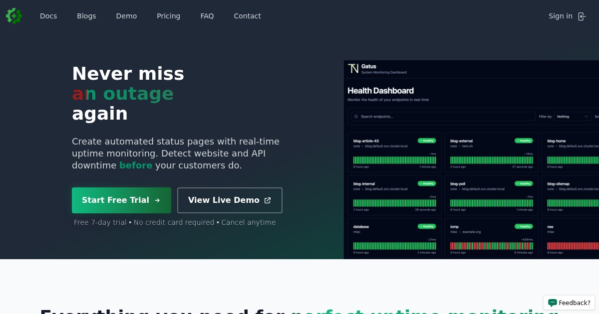 Gatus: Automated developer-oriented status page
