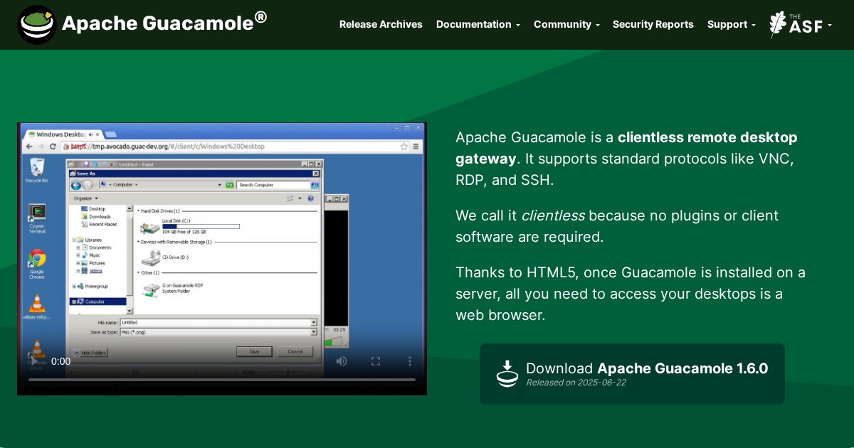 Guacamole: Clientless remote desktop gateway