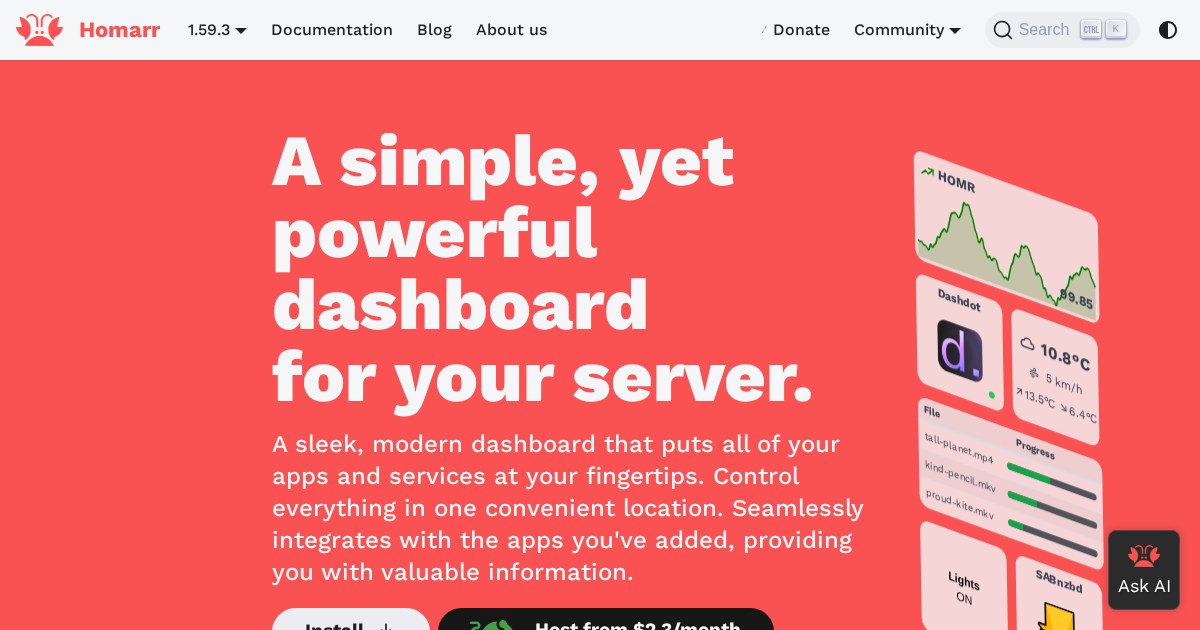 Homarr: Customizable home page with integration support
